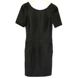 Stile Benetton Black Pocket Short Sleeve Sheath Knee Dress Women’s Size XS